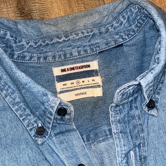 One Teaspoon Denim Chambray Blue Black Short Jumpsuit Romper Size Small - Picture 3 of 7